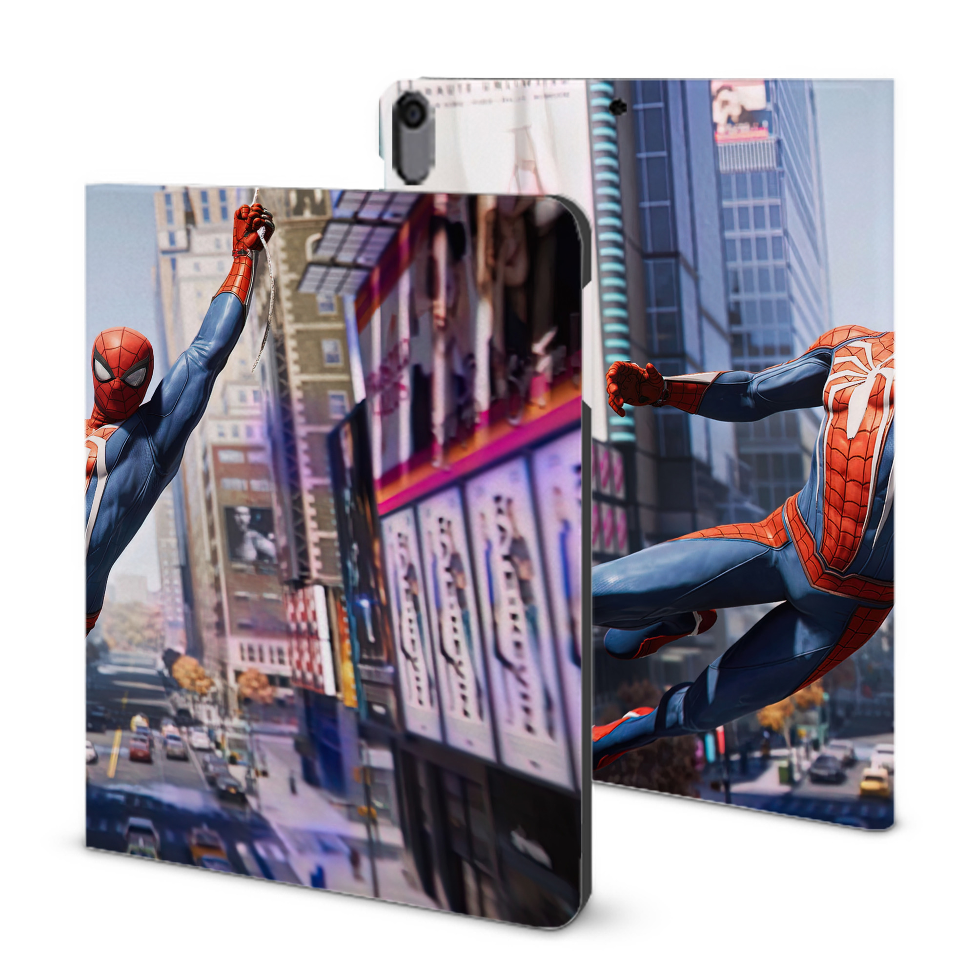 （画像用） Spider Man スパイダーマン IPad ケース ブック型 PUレザー TPU 耐衝撃 軽量 薄型 ペン収納なし 全面保護 IPad 各モデル対応